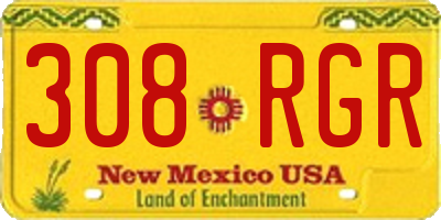 NM license plate 308RGR