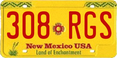 NM license plate 308RGS