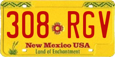 NM license plate 308RGV