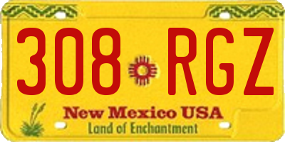 NM license plate 308RGZ