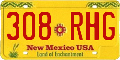 NM license plate 308RHG
