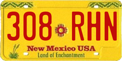 NM license plate 308RHN