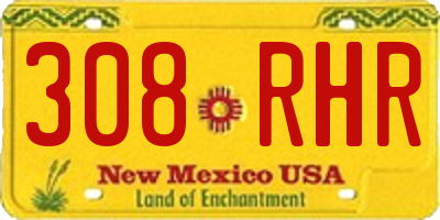 NM license plate 308RHR