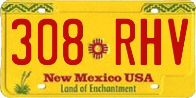 NM license plate 308RHV
