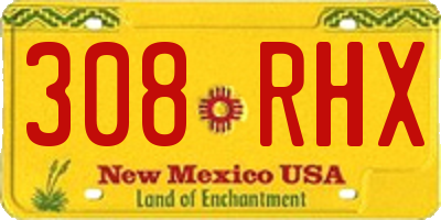 NM license plate 308RHX