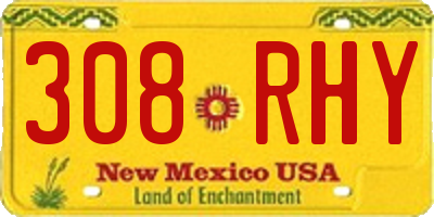 NM license plate 308RHY