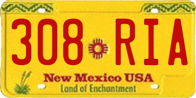 NM license plate 308RIA