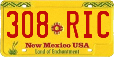 NM license plate 308RIC