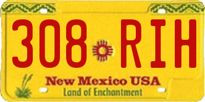 NM license plate 308RIH