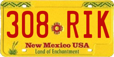 NM license plate 308RIK