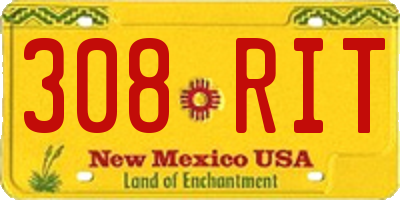 NM license plate 308RIT
