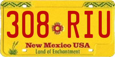 NM license plate 308RIU