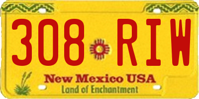 NM license plate 308RIW