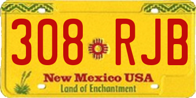 NM license plate 308RJB