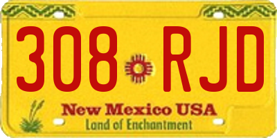 NM license plate 308RJD