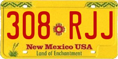 NM license plate 308RJJ