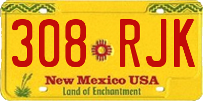 NM license plate 308RJK