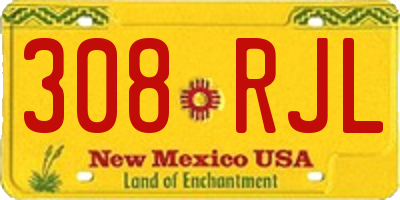 NM license plate 308RJL