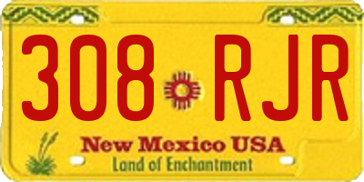 NM license plate 308RJR