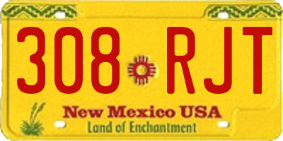NM license plate 308RJT