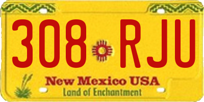 NM license plate 308RJU