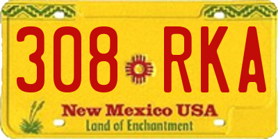 NM license plate 308RKA