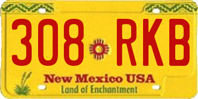 NM license plate 308RKB