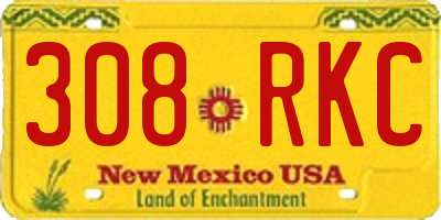 NM license plate 308RKC