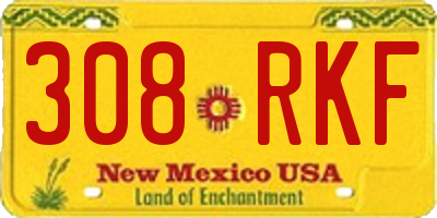 NM license plate 308RKF