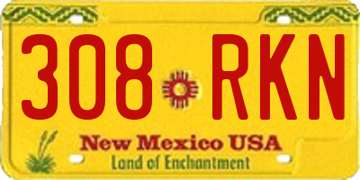 NM license plate 308RKN