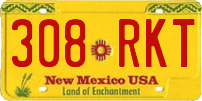 NM license plate 308RKT