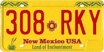NM license plate 308RKY