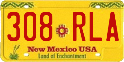 NM license plate 308RLA
