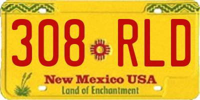 NM license plate 308RLD