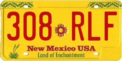 NM license plate 308RLF