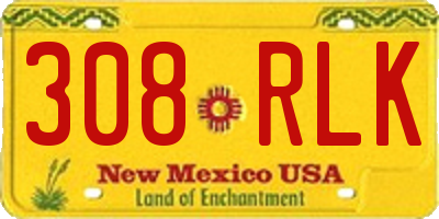 NM license plate 308RLK