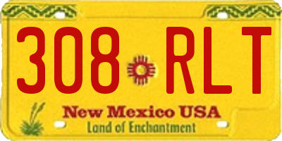 NM license plate 308RLT