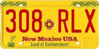 NM license plate 308RLX