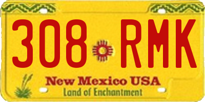 NM license plate 308RMK