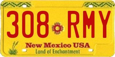 NM license plate 308RMY