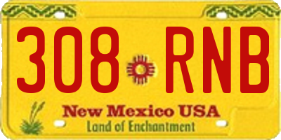 NM license plate 308RNB