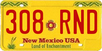 NM license plate 308RND