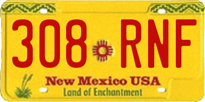 NM license plate 308RNF