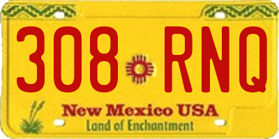 NM license plate 308RNQ