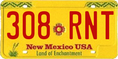 NM license plate 308RNT