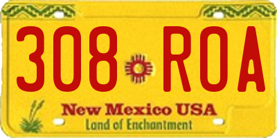 NM license plate 308ROA