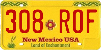 NM license plate 308ROF