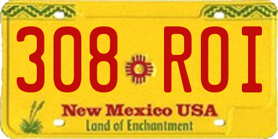 NM license plate 308ROI