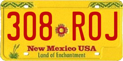NM license plate 308ROJ