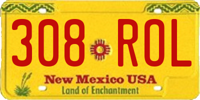 NM license plate 308ROL